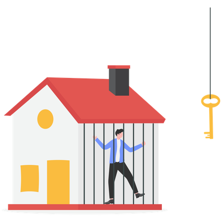 Businessman trying to run their business in state  Illustration