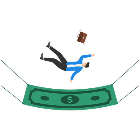 Businessman trying to save business company  Illustration