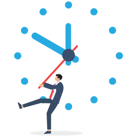 Businessman trying to stop deadline  Illustration
