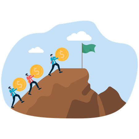 Businessman trying to target for financial aims  Illustration