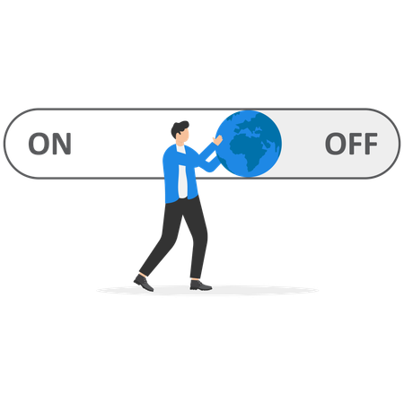 Businessman turn off global  Illustration