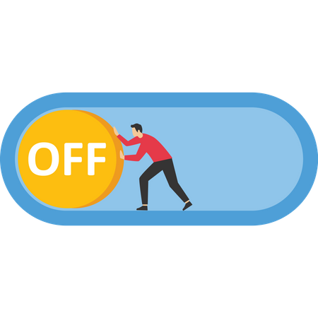 Businessman turning off the switch  Illustration