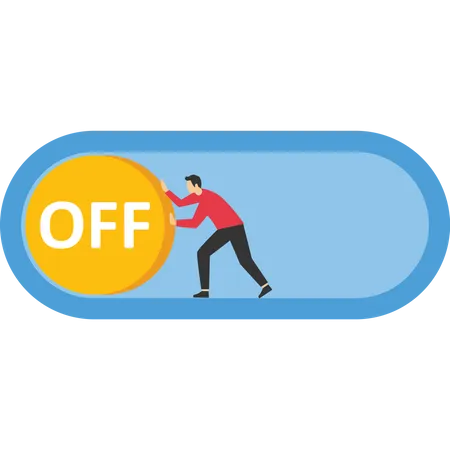 Businessman turning off the switch  Illustration