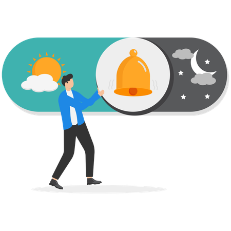 Businessman turning subscription bell  Illustration