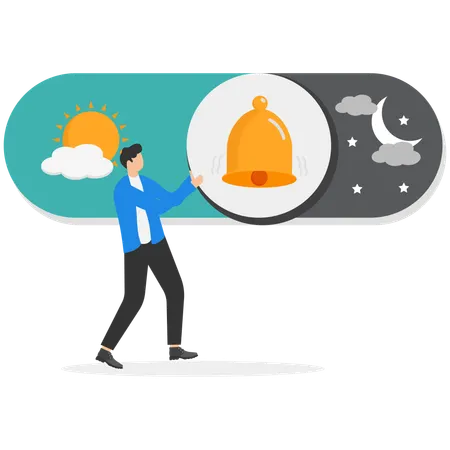Businessman turning subscription bell  Illustration