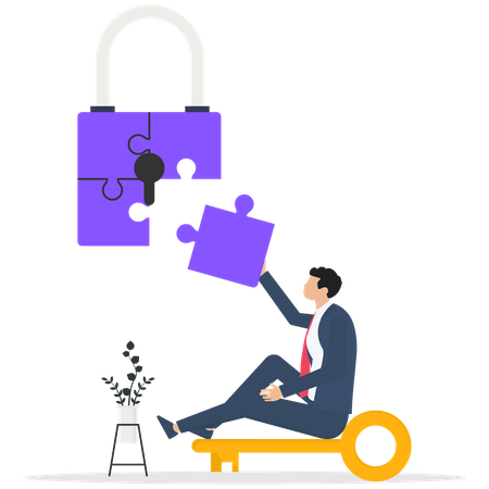 Businessman uaw cyber data security  Illustration