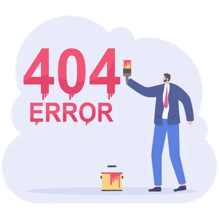 Businessman And Page 404 Error Page Not Found Website Support Service Vector Illustration Flat Illustration