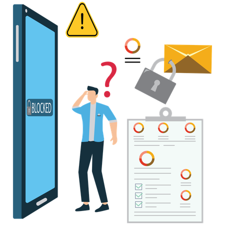Businessman Unblock user account  Illustration