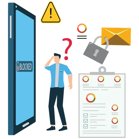 Businessman Unblock user account  Illustration