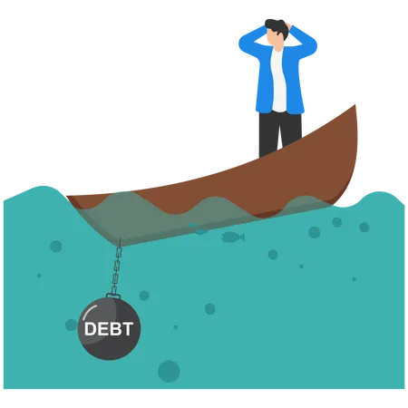 Ditch The Small Boat For The Big One Modern Vector Illustration In Flat Style Bebt Problem Illustration