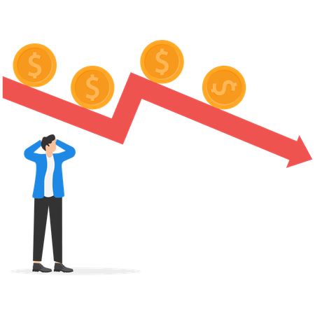 Businessman Under Loss  Illustration