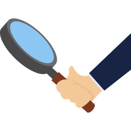 Businessman under  magnifying glass  Illustration