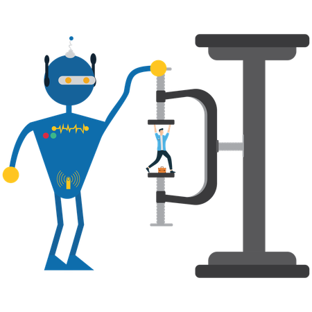 Businessman under pressure from AI  Illustration