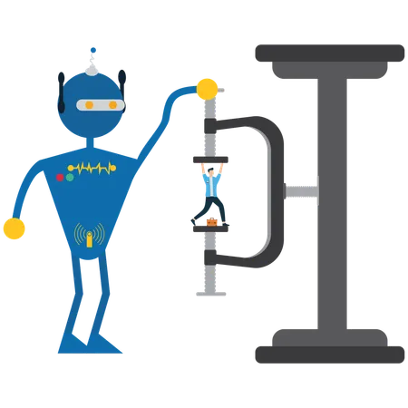 Businessman under pressure from AI  Illustration