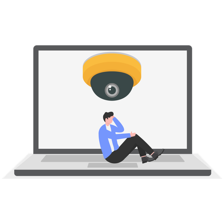 Businessman under surveillance  Illustration