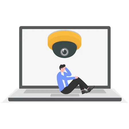 Businessman under surveillance  Illustration