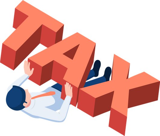 Businessman under tax  Illustration