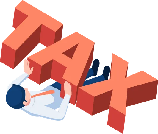 Businessman under tax  Illustration