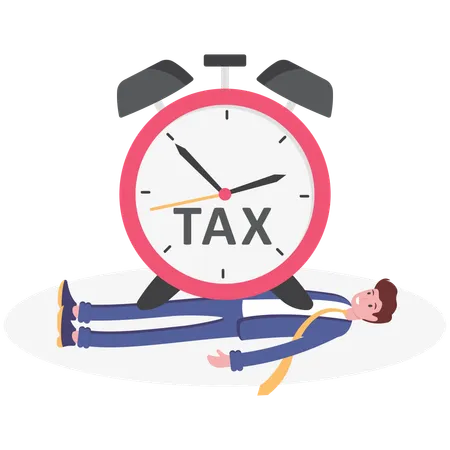 Businessman Under Tax Pressure Illustration Vector Cartoon Illustration