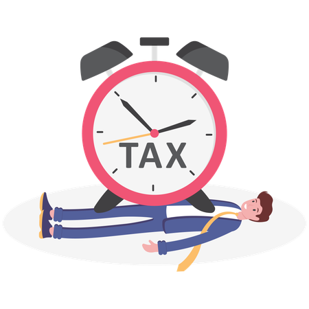 Businessman under tax pressure  Illustration