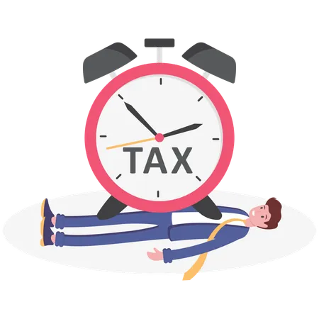 Businessman under tax pressure  Illustration