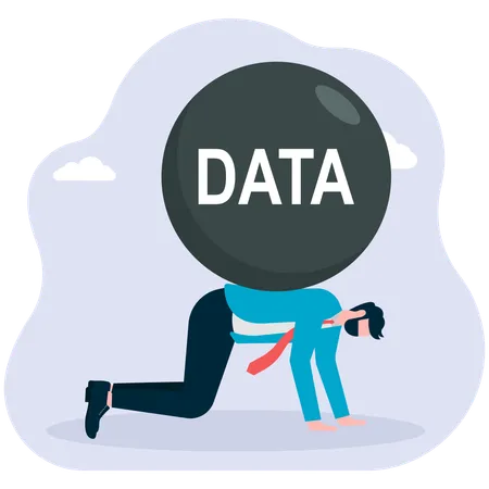 Businessman under the Data  Illustration