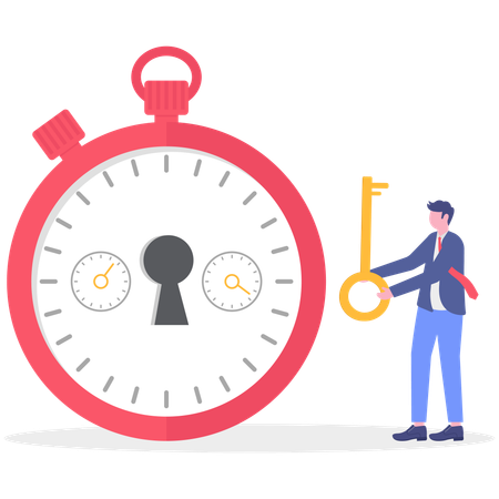 Businessman Unlock time  Illustration