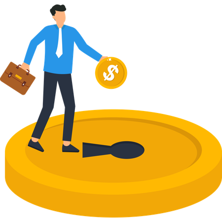 Businessman unlocking business finance  Illustration