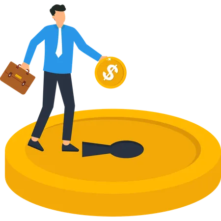 Businessman unlocking business finance  Illustration