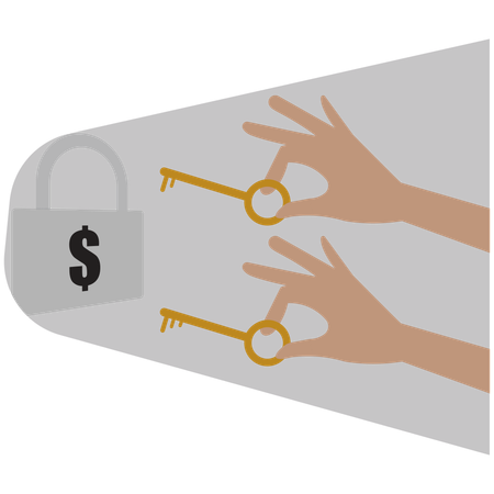 Businessman unlocking business lock  Illustration