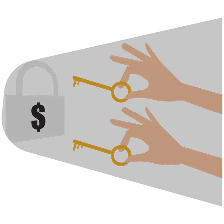 Businessman unlocking business lock  Illustration