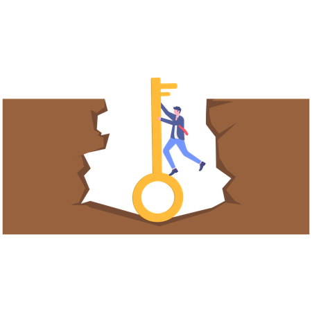 Businessman Unlocking  Illustration