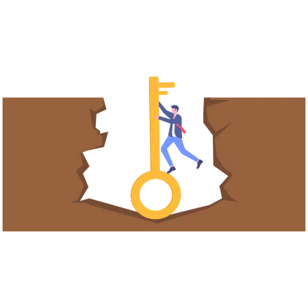 Businessman Unlocking  Illustration