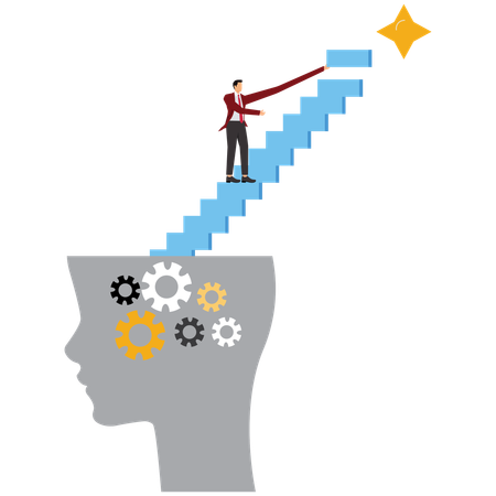 Businessman Unlocking Your Growth Potential  Illustration