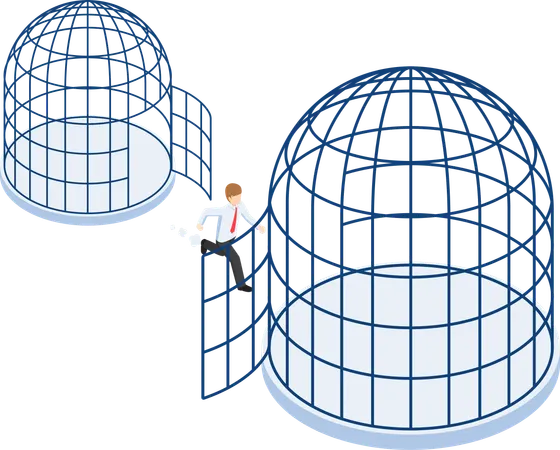Businessman upcoming business hurdles  Illustration