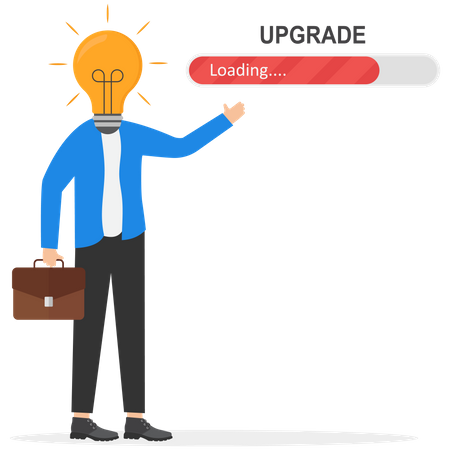 Businessman upgrade brain and skill  Illustration