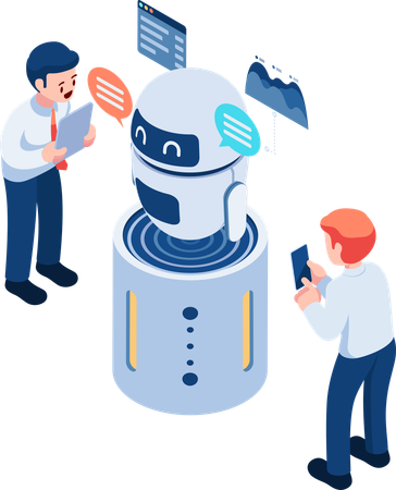 Businessman use AI  Illustration