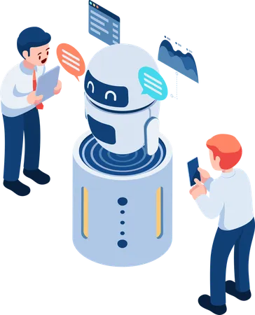 Businessman use AI  Illustration