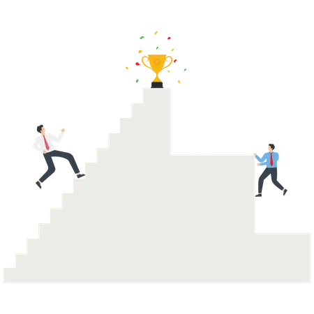 The Difference In Ways And Means To Achieve Goals To Find The Right Strategy For Business Development Steps Up The Career Ladder The Use Of Intelligence And Ingenuity For Growth And Improvement Vector Illustration