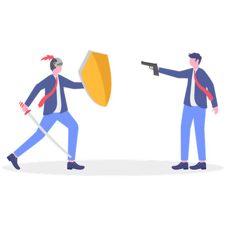ビジネスマンは暴力を使う  イラスト