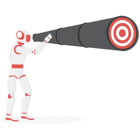 Businessman using AI as an auxiliary tool to help humans predict business goals  Illustration