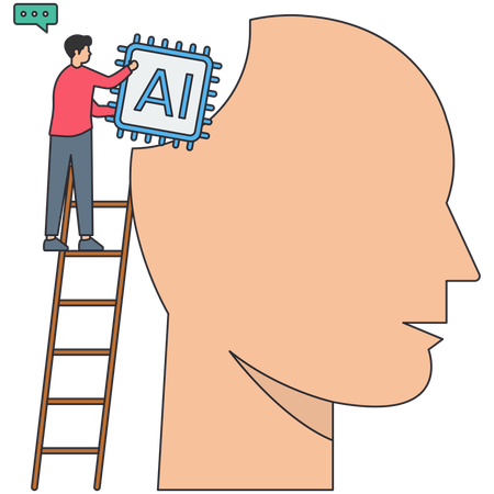 Businessman using ai technology  Illustration