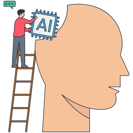 Businessman using ai technology  Illustration