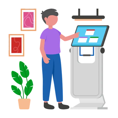 Businessman Using Bank Kiosk  Illustration