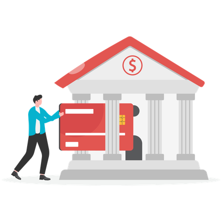 Businessman using banking service  Illustration