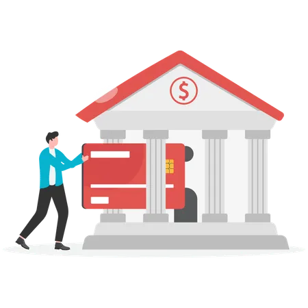 Businessman using banking service  Illustration