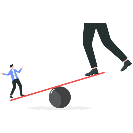 Businessman using business seesaw  Illustration