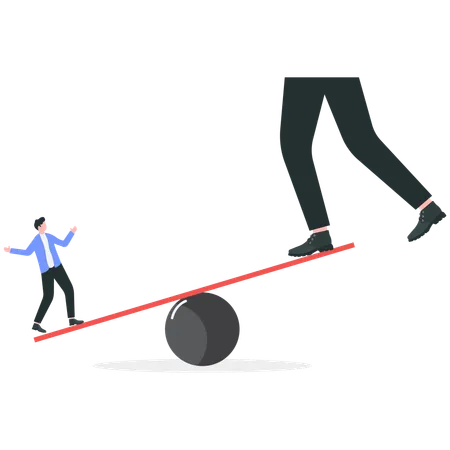 Businessman using business seesaw  Illustration