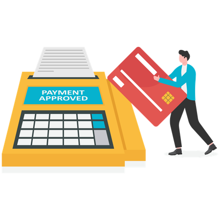Businessman using credit card doing payment  Illustration