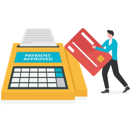 Businessman using credit card doing payment  Illustration
